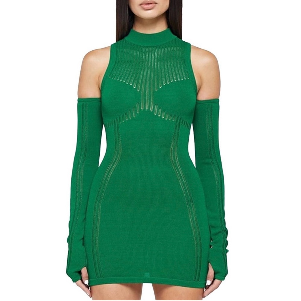 Knitted High Neck Contour Dress {Maniere De Voir}